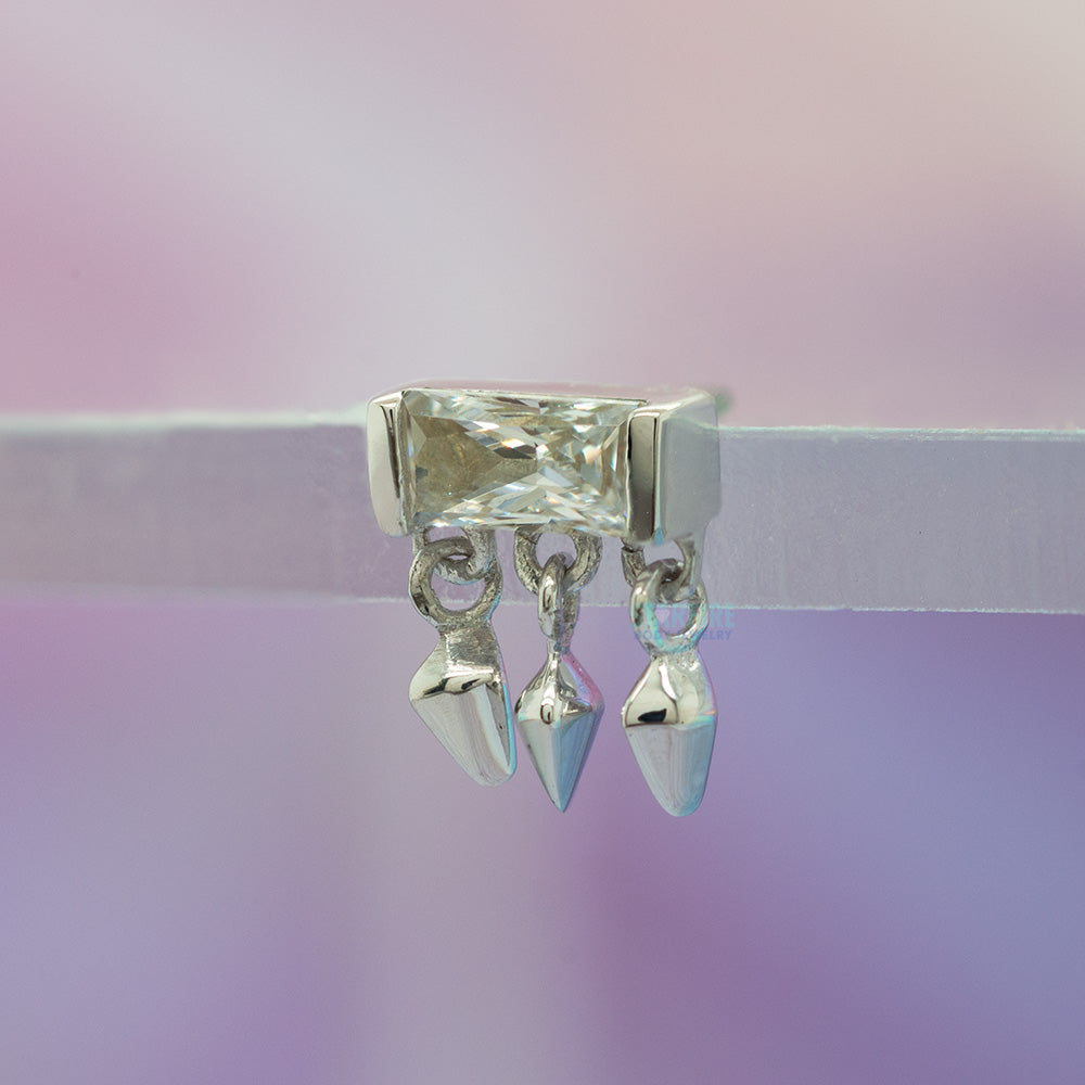 threadless: "Aspen" End with Dangle in Gold with CZ