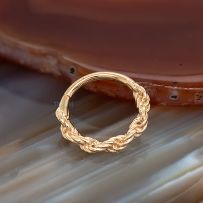 Rope Chain Continuous Ring in Gold