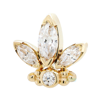 "Anna" Threaded End in Gold with Faceted Gems