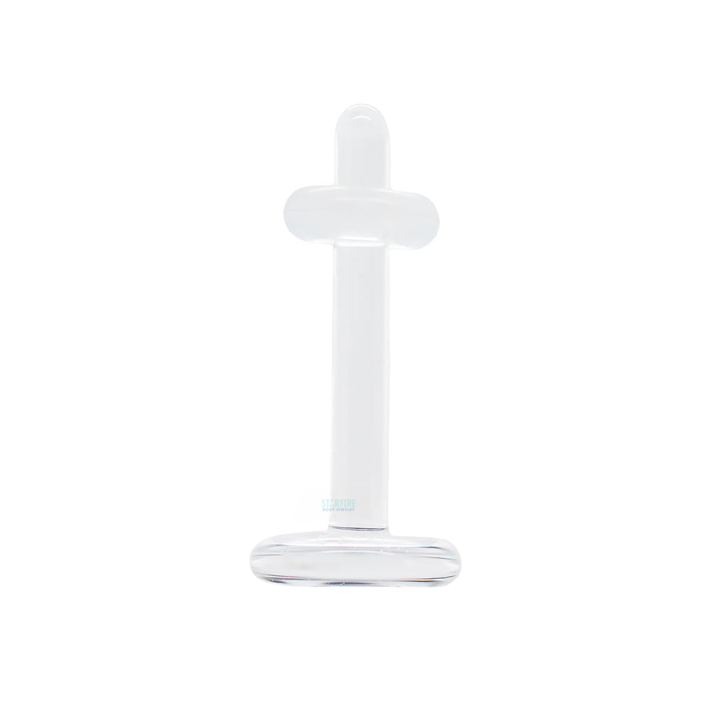 Glass Labret (Flatback) Retainer - Crystal