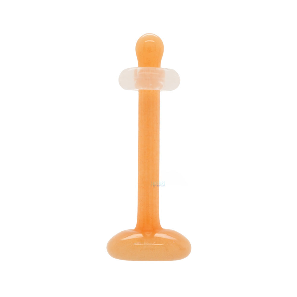 Glass Labret (Flatback) Retainer - Tiny Flare - Skin Tone 3