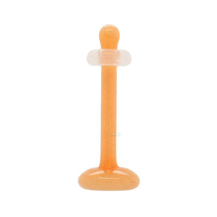 Glass Labret (Flatback) Retainer - Tiny Flare - Skin Tone 3