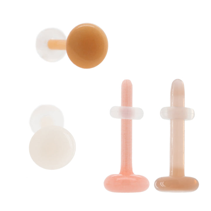 Glass Labret (Flatback) Retainer - Skin Tone 5