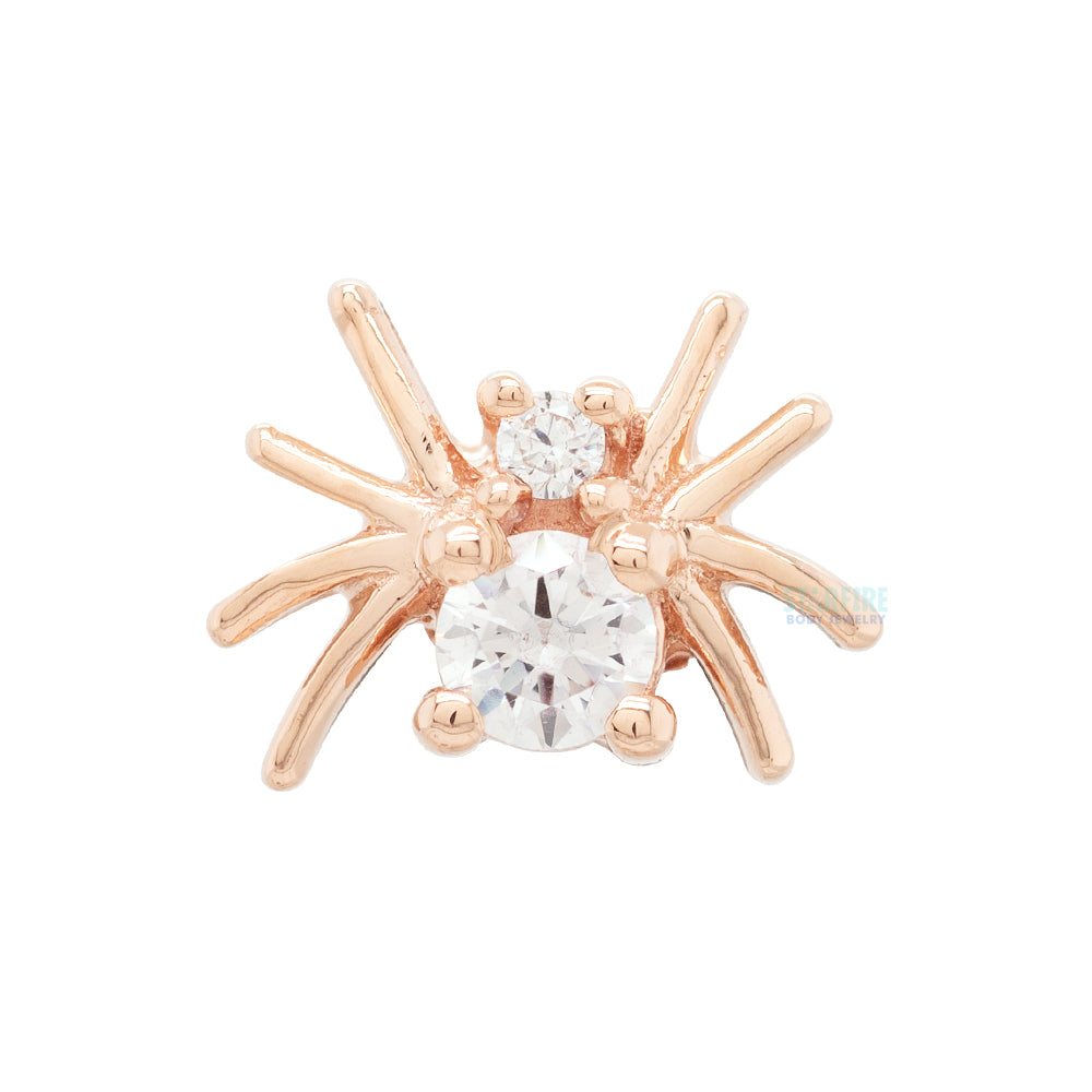 "Octo" Threaded End in Gold with White CZ's