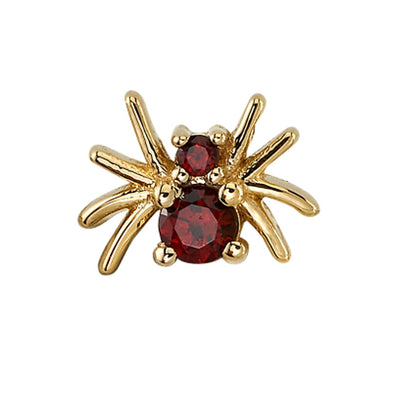 "Octo" Threaded End in Gold with Garnets