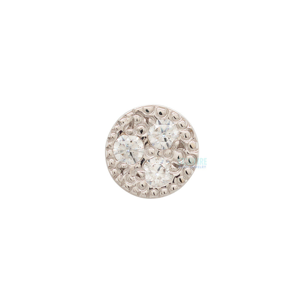 threadless: Pave Circle Pin in Gold with White CZ's