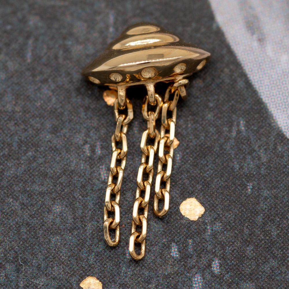 threadless: "Beam Me Up" End with Chains in Gold