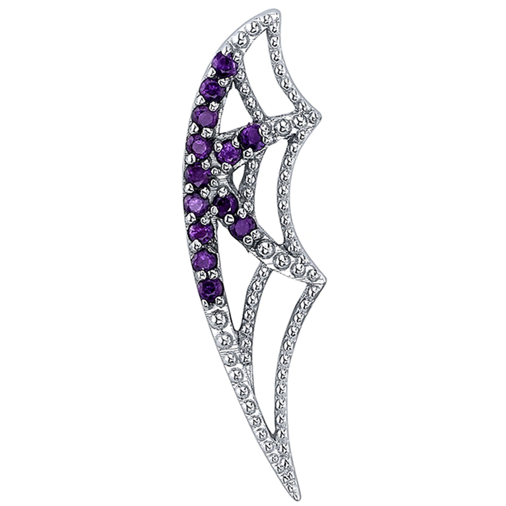 "Charlotte's Web" DUAL Threaded End in Gold & Platinum with Amethyst