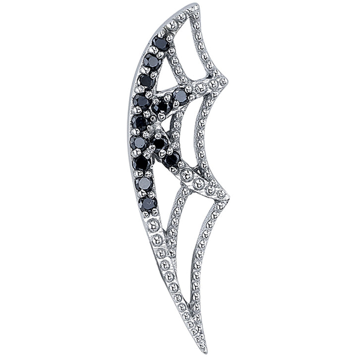 "Charlotte's Web" DUAL Threaded End in Gold & Platinum with Black Diamonds