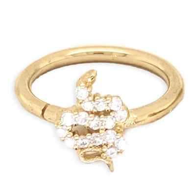 "Slither" Continuous Ring in Gold with Gemstones