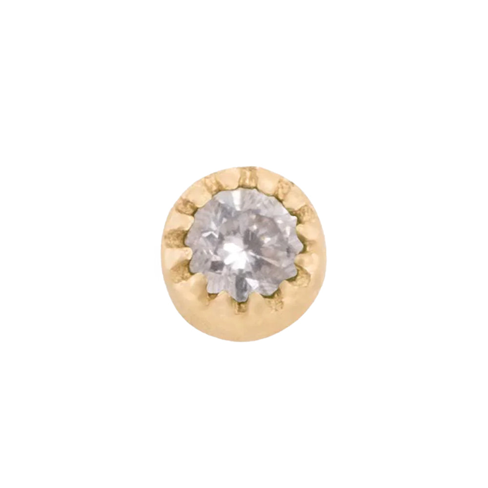 threadless: Scalloped Pin in Gold with Round Gemstone