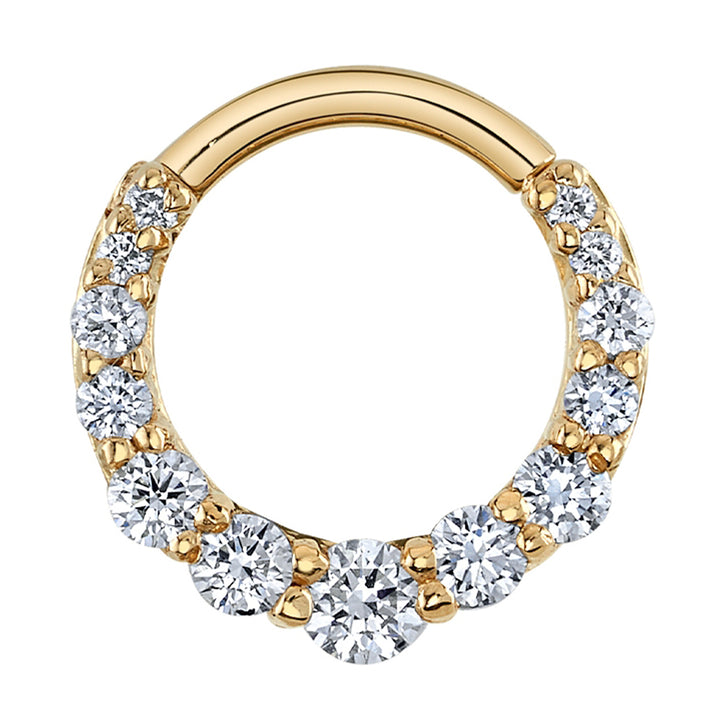 Graduating Gem "Oaktier" Hinge Ring in Gold with DIAMONDS