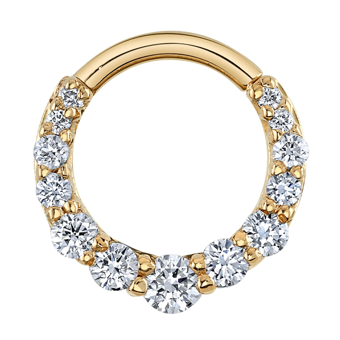 Graduating Gem "Oaktier" Hinge Ring in Gold with DIAMONDS