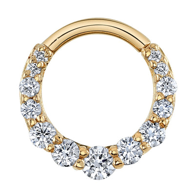 Graduating Gem "Oaktier" Hinge Ring in Gold with DIAMONDS