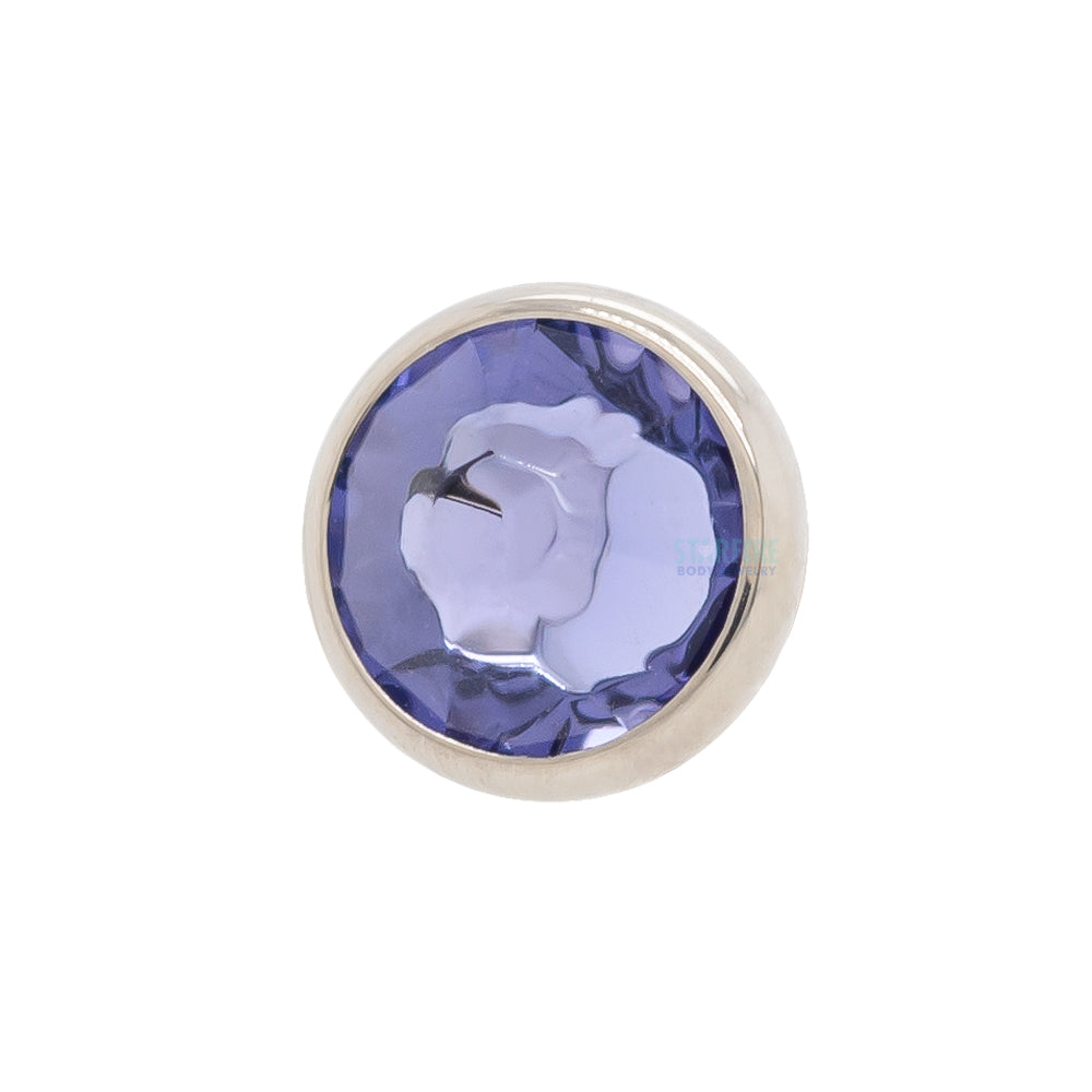 Crystal Flat Backed Faceted Gem Threaded End