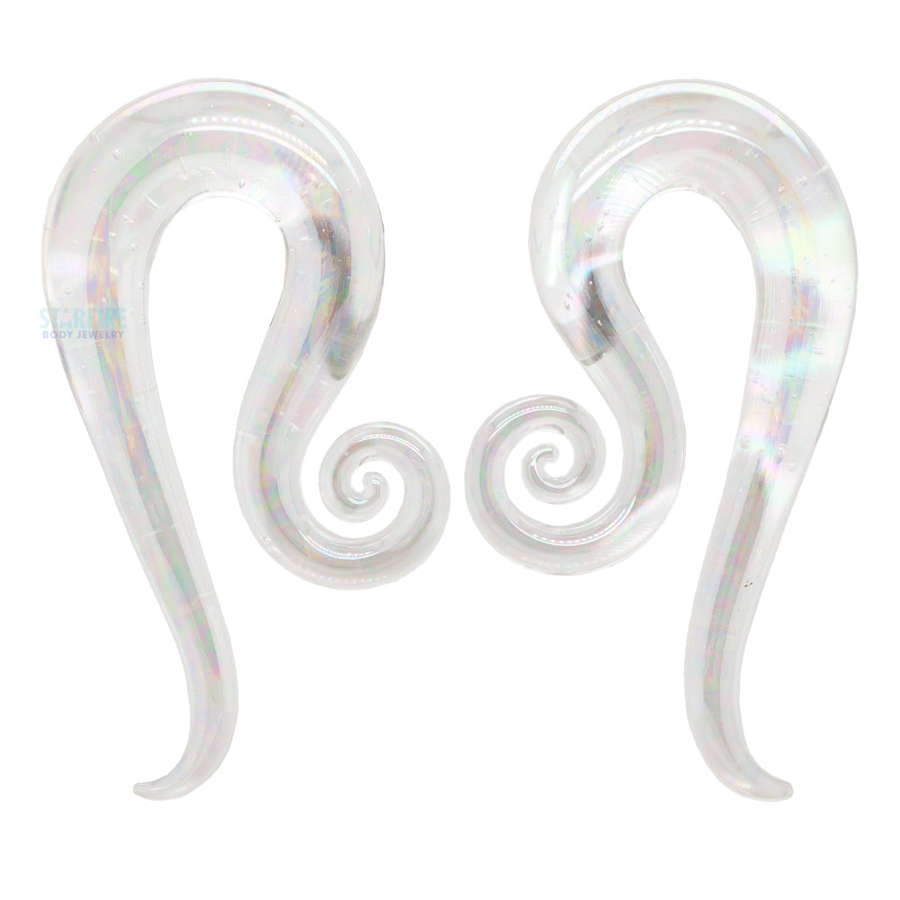 Glass Mini Leos - Oil Slick UV Clear Pink