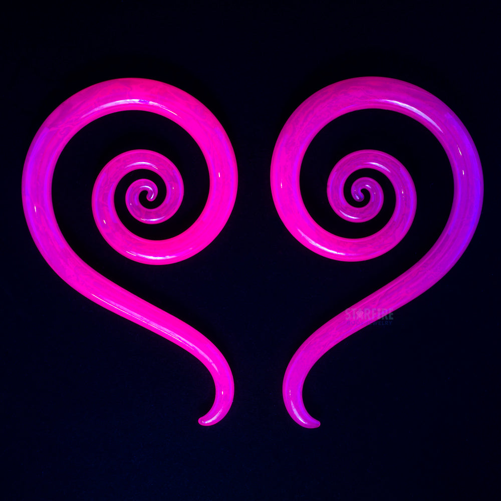 Glass Mini Spiral Snakes - UV Secret Pink