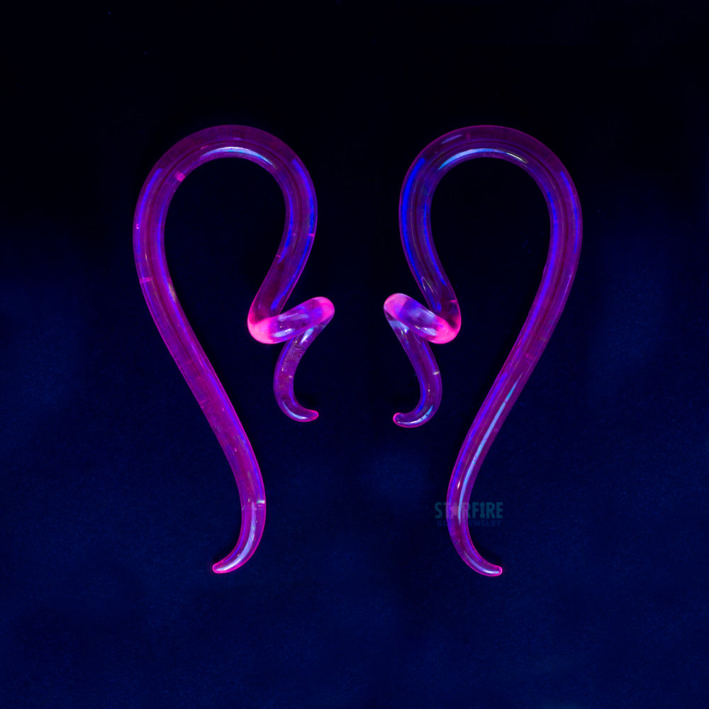 Glass Mini Coiled Snakes - UV Clear Pink