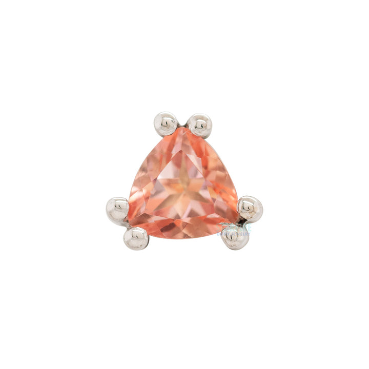 "Tanti" Threaded End in Gold with Peach Topaz