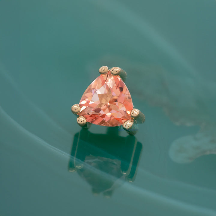 "Tanti" Threaded End in Gold with Peach Topaz