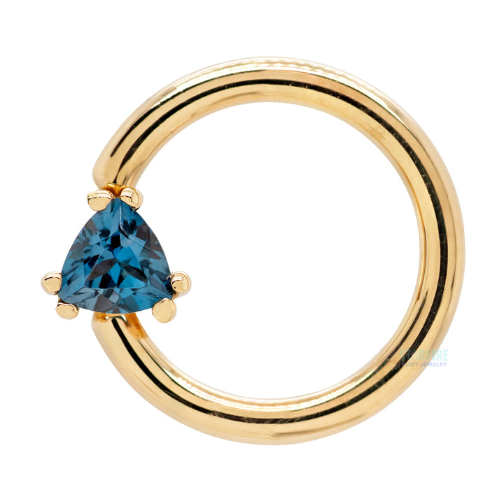 "Tanti" Seam Ring in Gold with London Blue Topaz