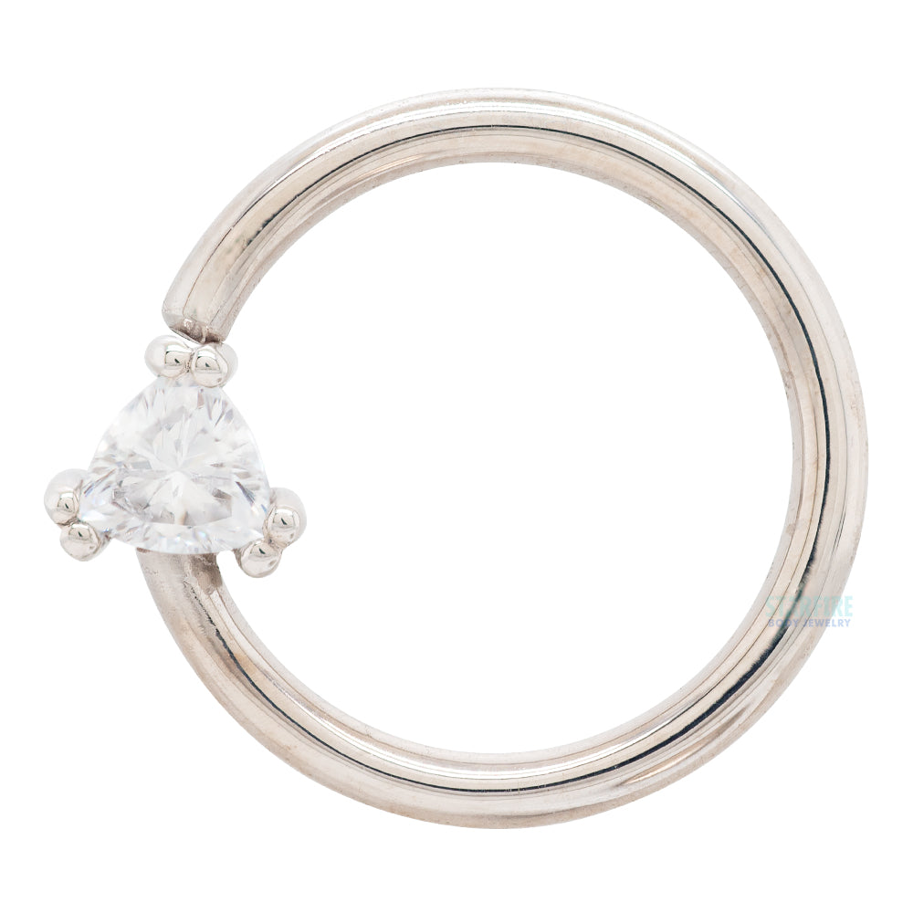 "Tanti" Seam Ring in Gold & Platinum with White CZ