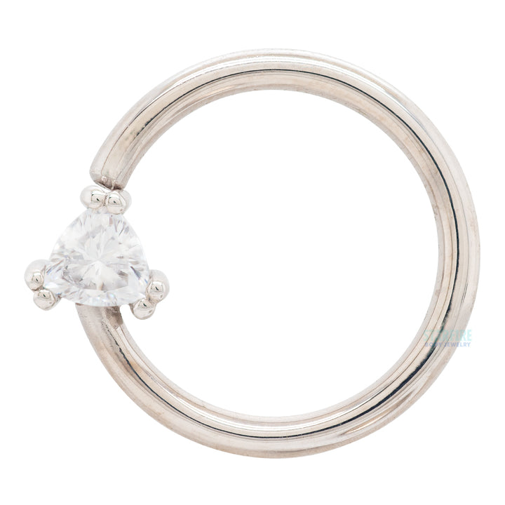 "Tanti" Seam Ring in Gold & Platinum with White CZ