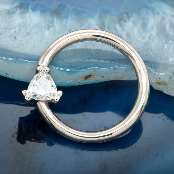 "Tanti" Seam Ring in Gold & Platinum with White CZ