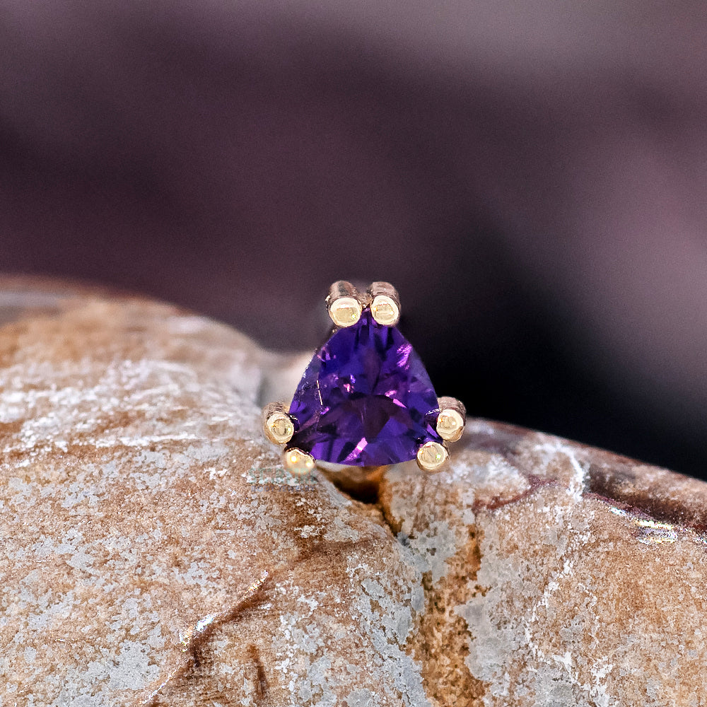 "Tanti" Threaded End in Gold with Amethyst