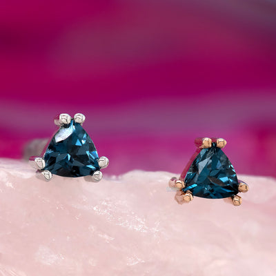 "Tanti" Threaded End in Gold with London Blue Topaz