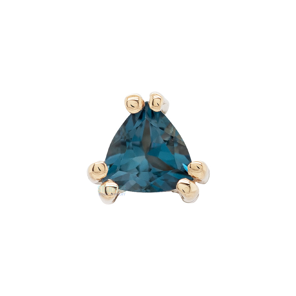 "Tanti" Threaded End in Gold & Platinum with London Blue Topaz