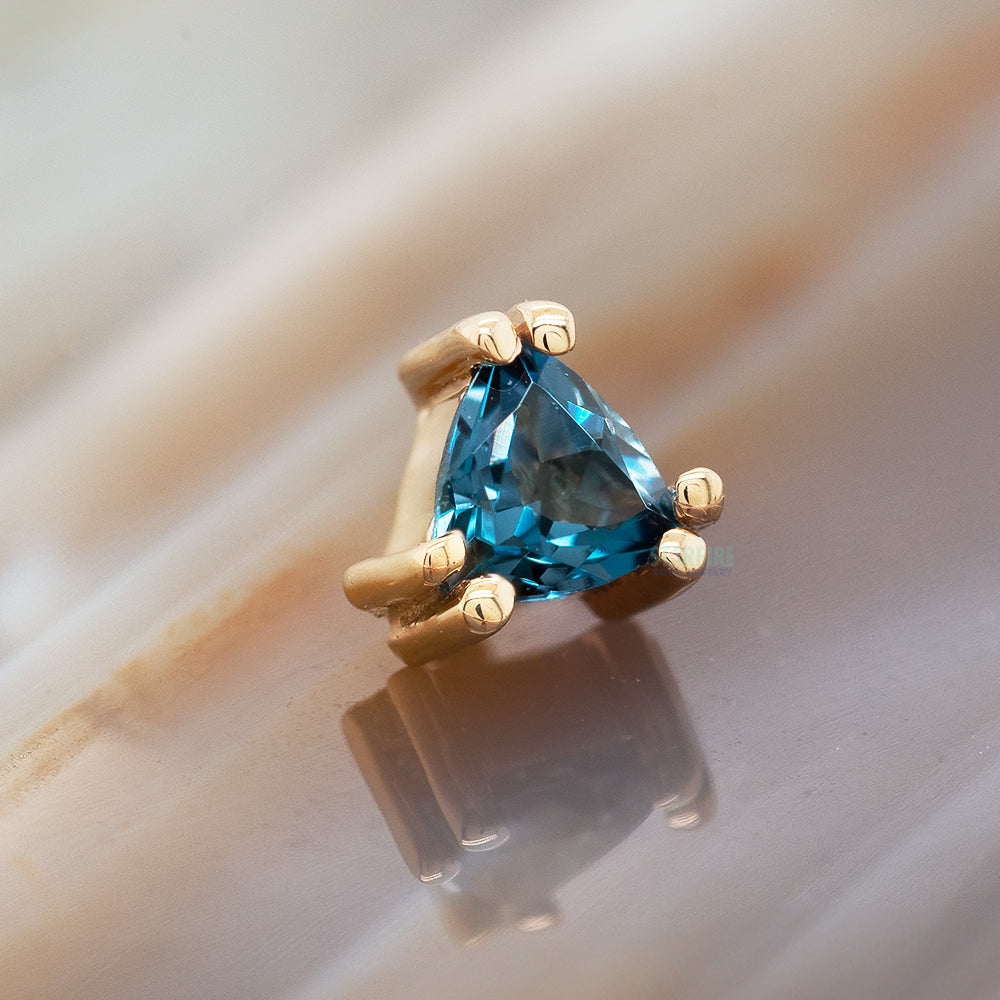 "Tanti" Threaded End in Gold with London Blue Topaz