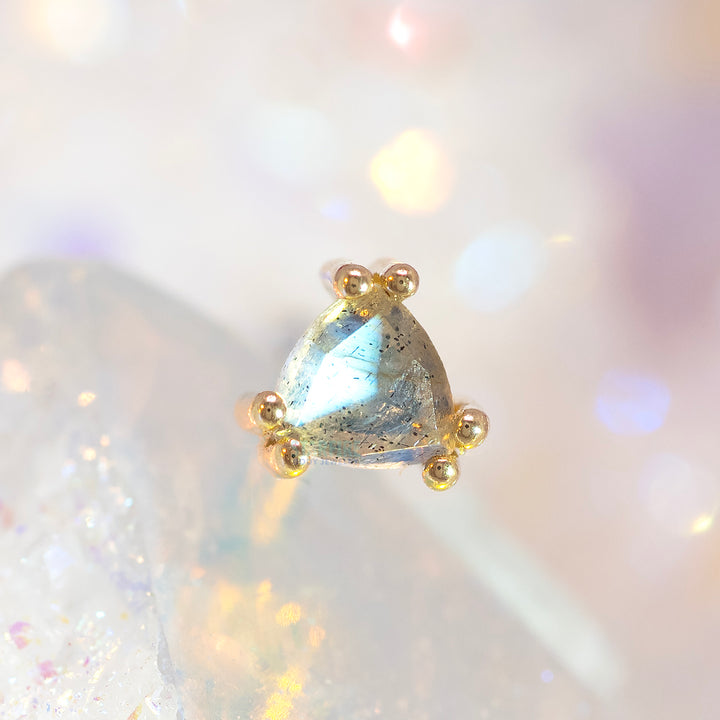 "Tanti" Threaded End in Gold with Rose Cut Labradorite