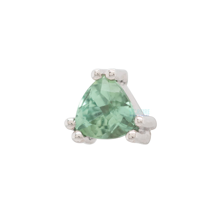 "Tanti" Threaded End in Gold with Seafoam Tourmaline