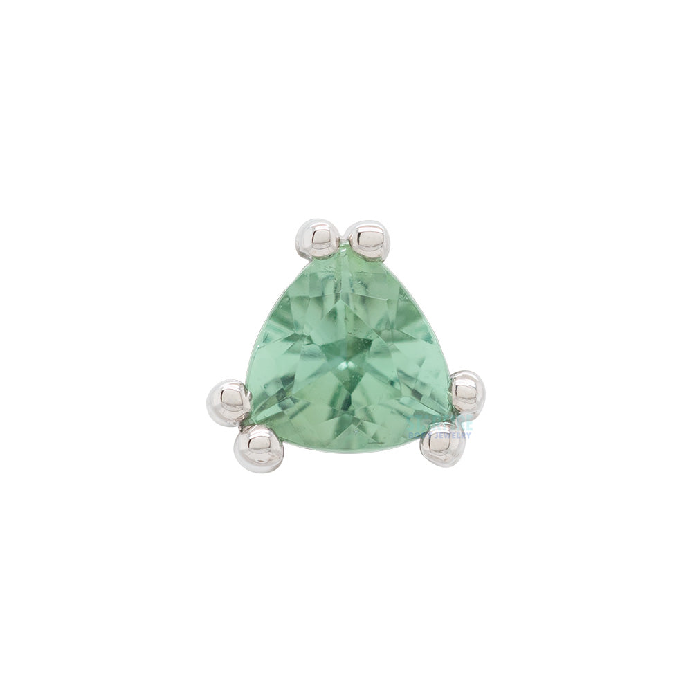 "Tanti" Threaded End in Gold with Seafoam Tourmaline