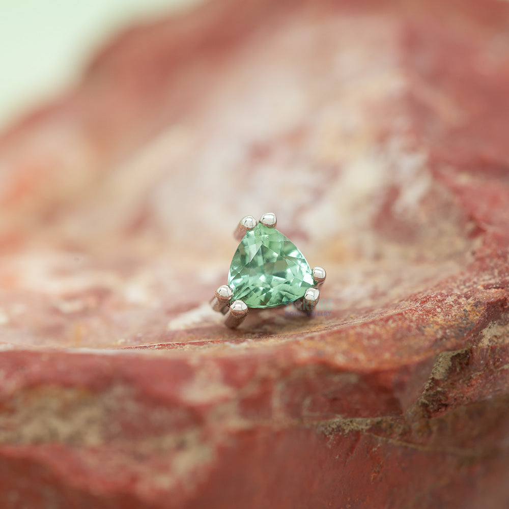 "Tanti" Threaded End in Gold with Seafoam Tourmaline