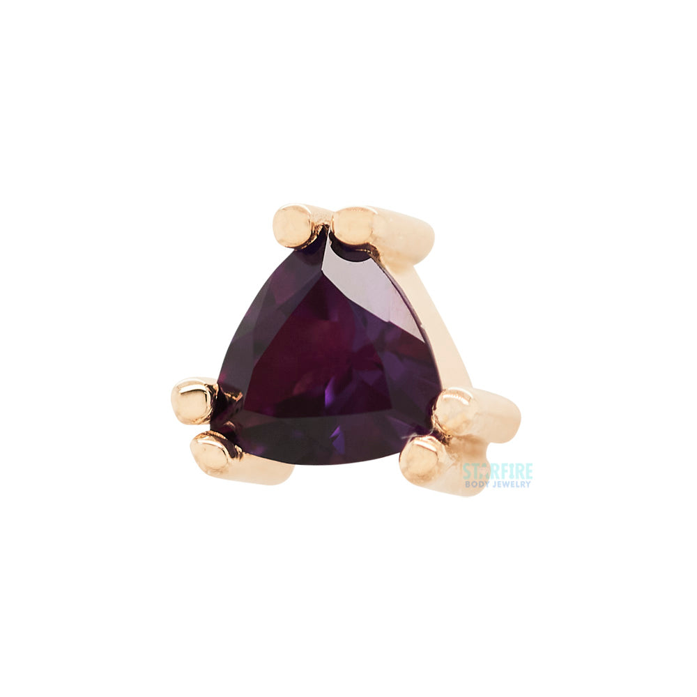 "Tanti" Threaded End in Gold with Amethyst