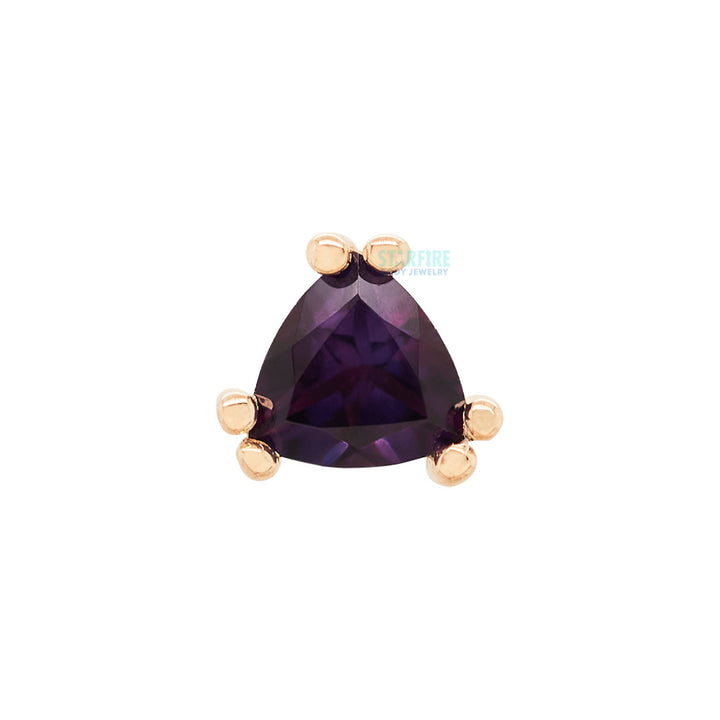 "Tanti" Threaded End in Gold with Amethyst