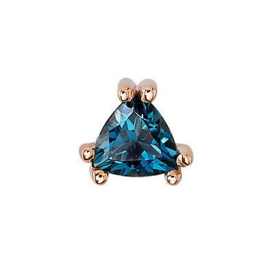 "Tanti" Threaded End in Gold with London Blue Topaz