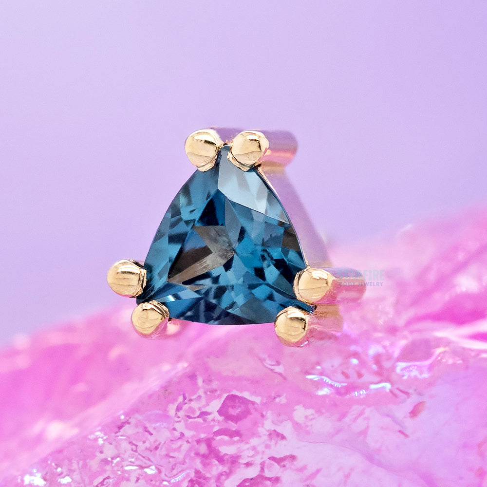 threadless: "Tanti" Pin in Gold & Platinum with London Blue Topaz