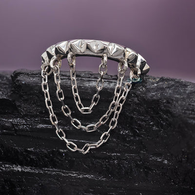 "Persephone" with Chains Hinge Ring / Clicker in Gold