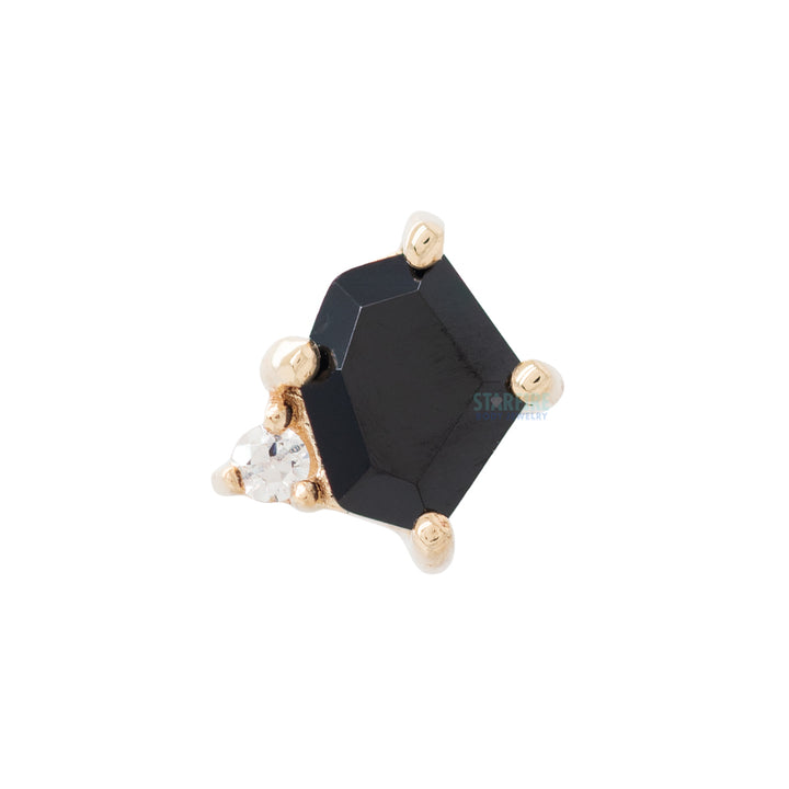 threadless: "Elicit" End in Gold with Black Spinel & CZ