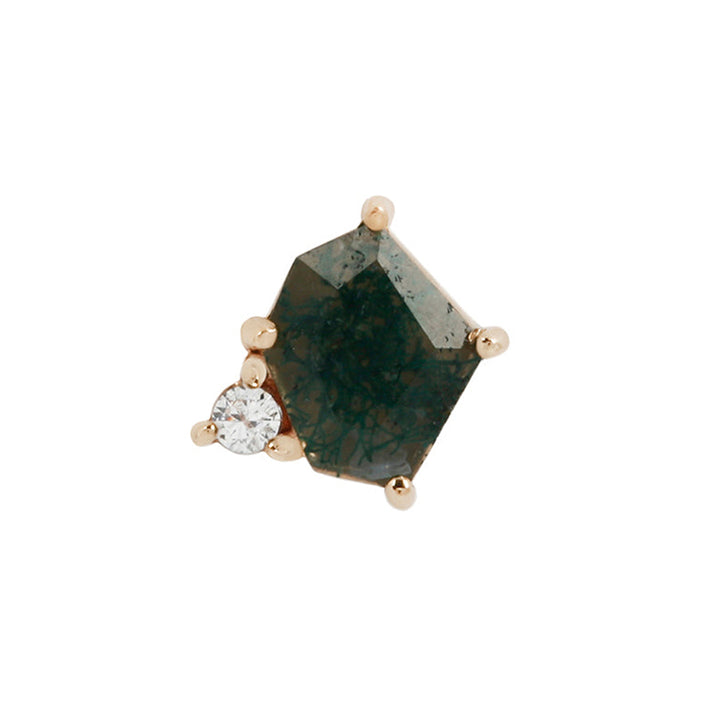 threadless: "Elicit" End in Gold with Moss Agate & CZ