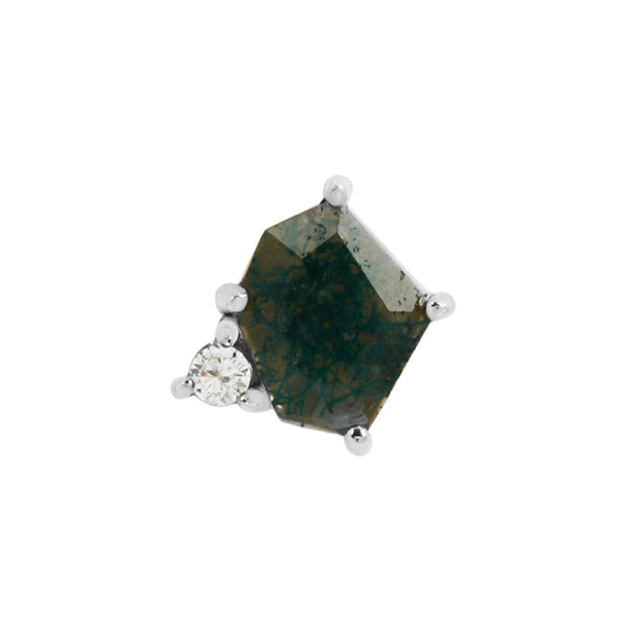 threadless: "Elicit" End in Gold with Moss Agate & CZ