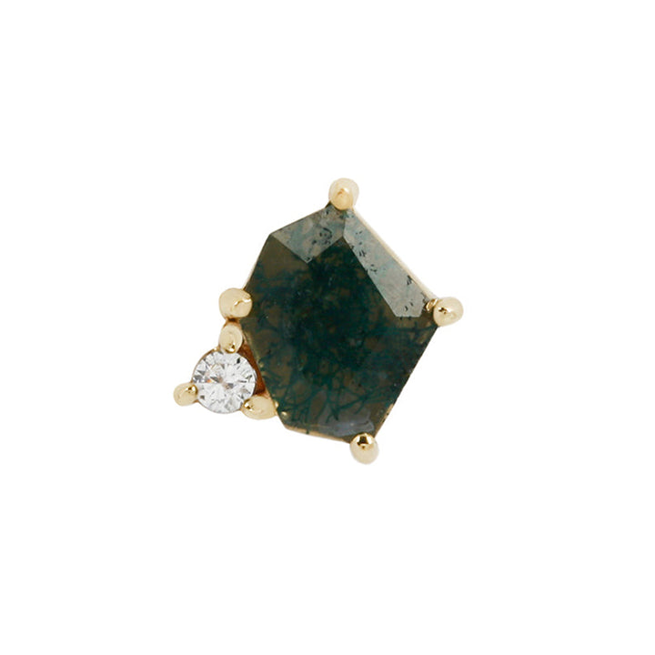 threadless: "Elicit" End in Gold with Moss Agate & CZ
