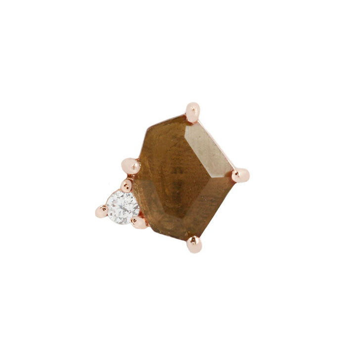 threadless: "Elicit" End in Gold with Smokey Quartz & CZ