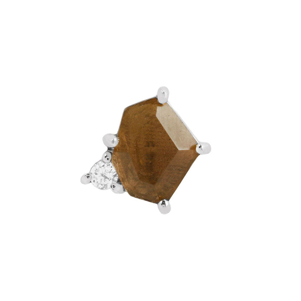 threadless: "Elicit" End in Gold with Smokey Quartz & CZ