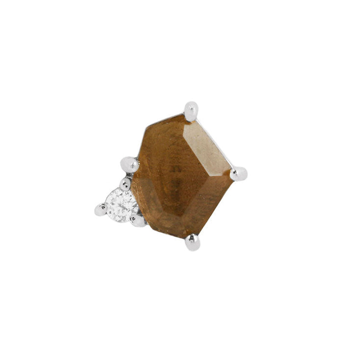 threadless: "Elicit" End in Gold with Smokey Quartz & CZ