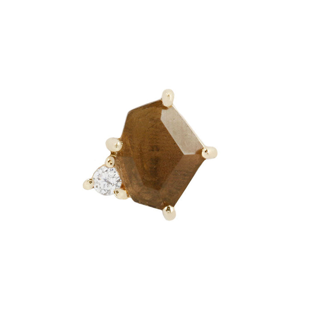 threadless: "Elicit" End in Gold with Smokey Quartz & CZ