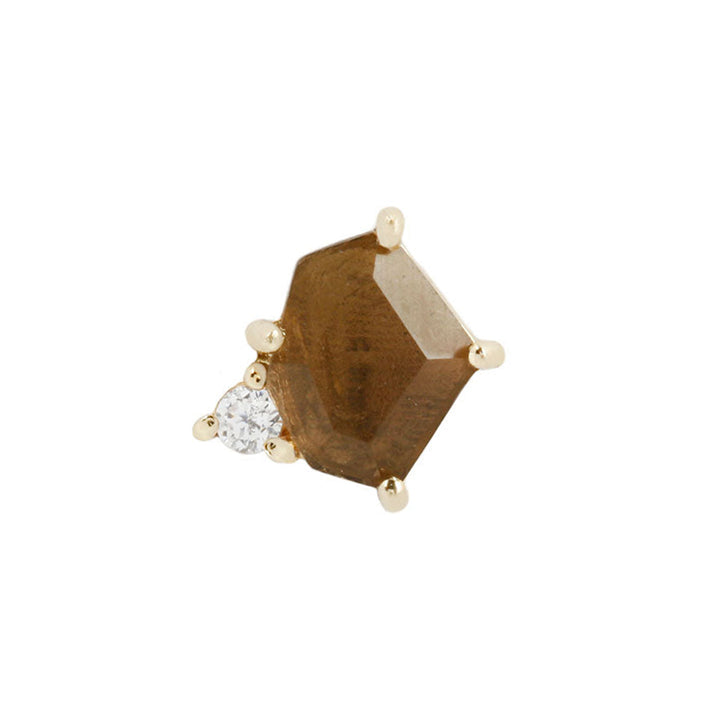 threadless: "Elicit" End in Gold with Smokey Quartz & CZ
